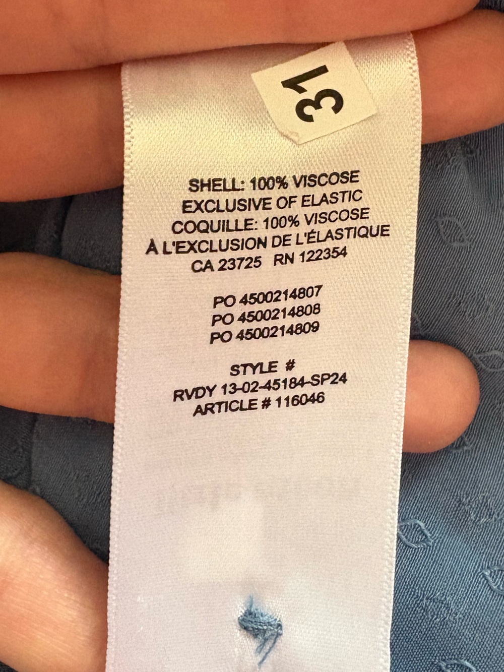 NWT Aritzia Little Moon Solarium Swiss Dot Smocked Blouse NWT Blueprint Blue L - Picture 6 of 10